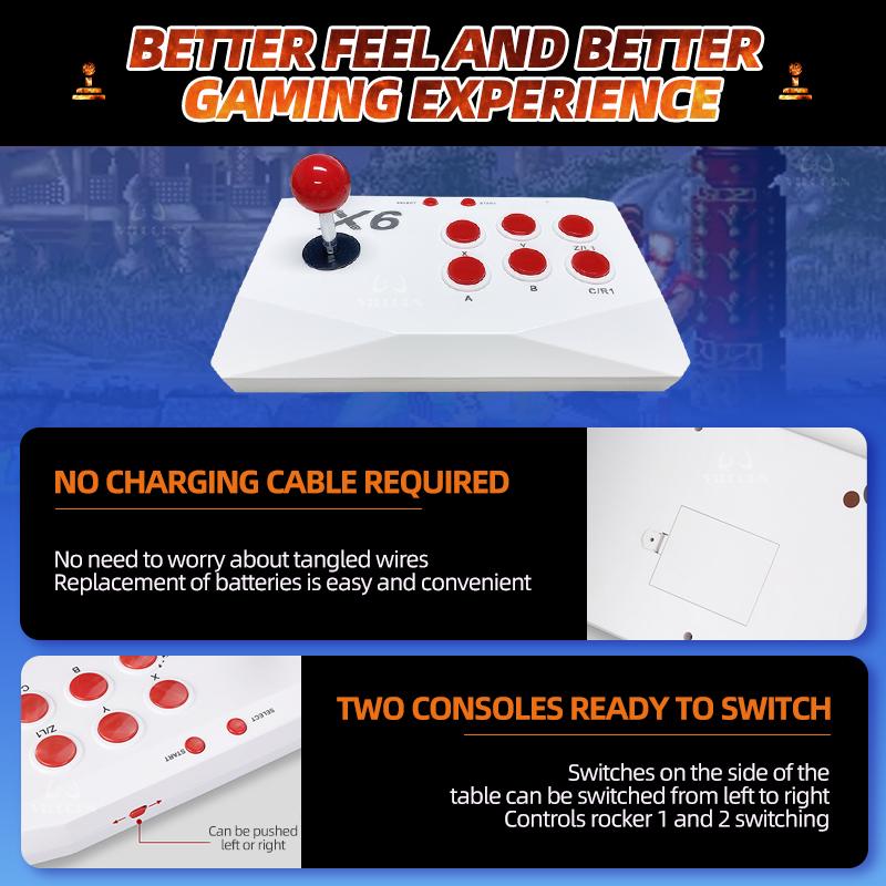 Arcade Stick Game Controller 2.4G Wireless Joystick For Street Fighter M8 Game Console PC/Android/Octopus/HappyChick