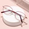 Neutral Fashion Metal Frame Presbyopia Glasses Oval Frame HD Lenses Anti Blue Light Reading Glasses To 4 0