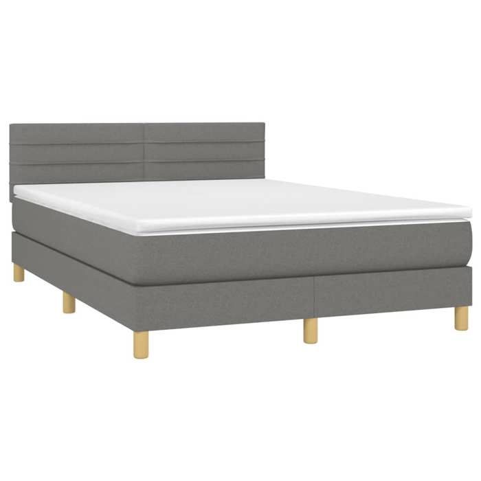 VidaXL Slat Bed Base with Mattress and LED, Upholstered Bed, Double Bed, Adult Bed for Interior Bedroom, 3133790