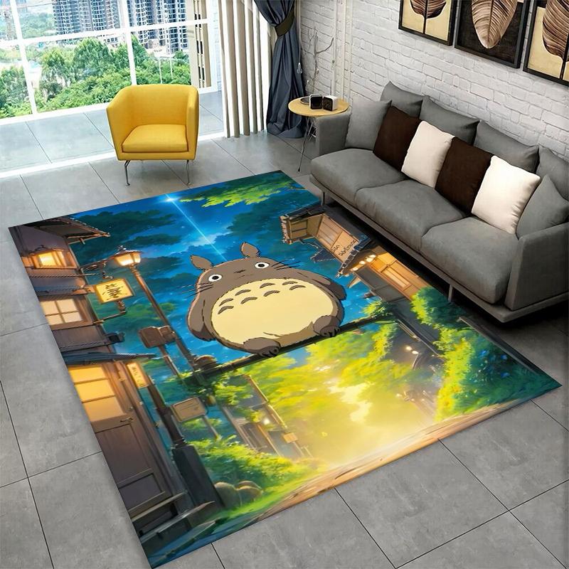 Classic T-Totoro Cartoon Cute Carpet Rug for Playroom Bedroom Living Room Sofa Home Decor,kid Area Rug Non-slip Floor Mat Gift