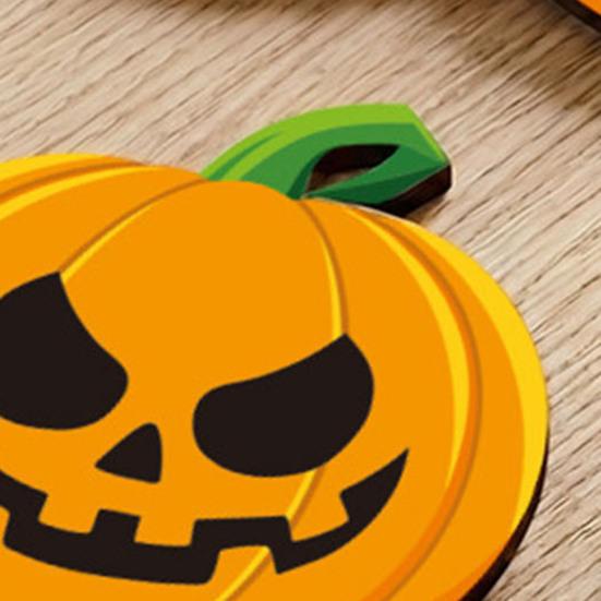 xiaobudian Wooden Pumpkin Coaster, Non-Slip Halloween Table Mat, Heat Insulation Waterproof for Holiday Party Home Decor