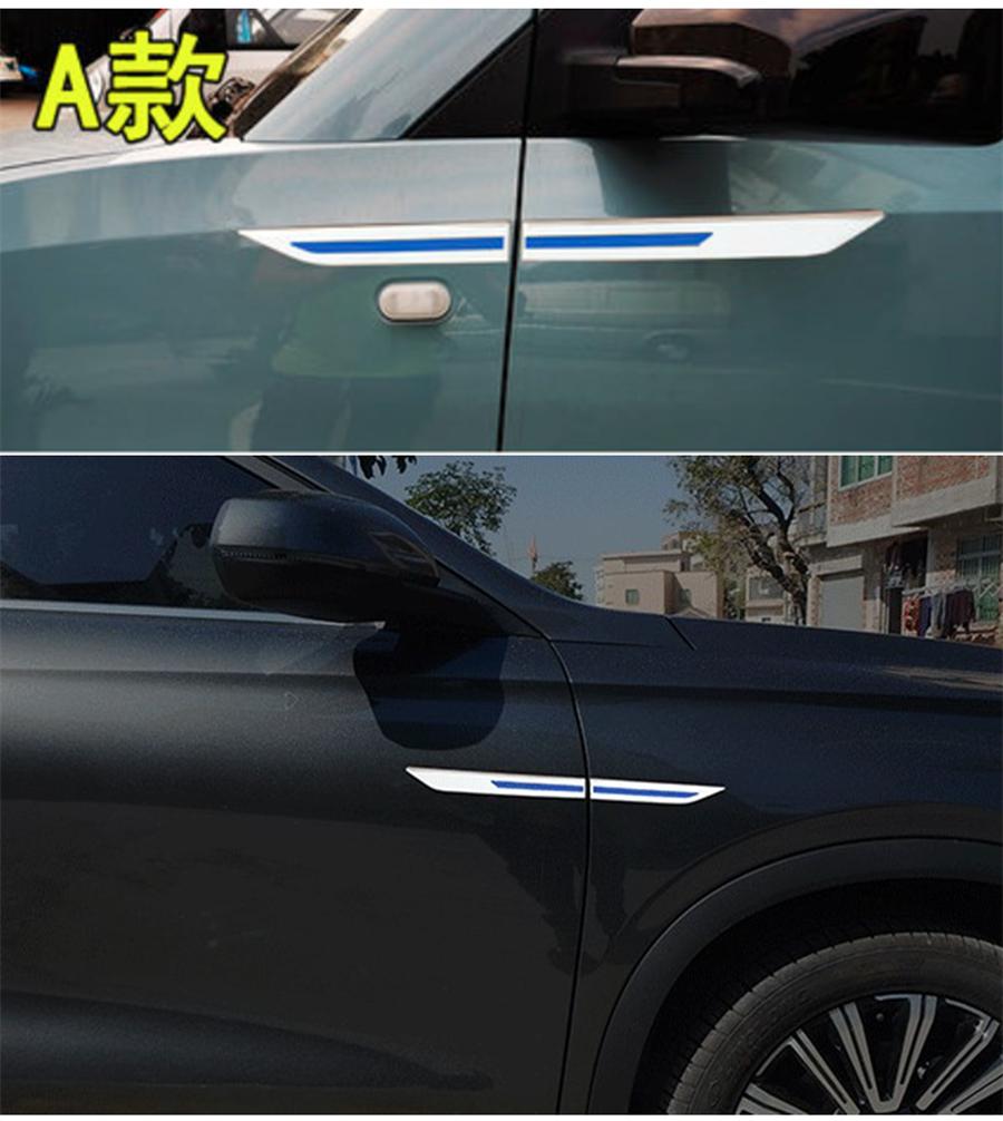 Universal 4Pcs Stainless Steel Car Side Body Fender Trims Decoration Mirror poli
