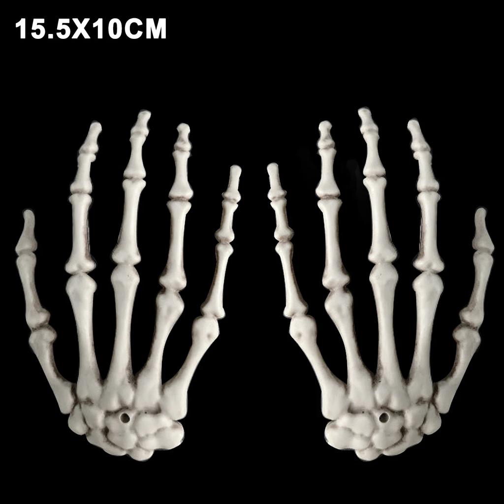 Halloween Skeleton Hand Scary Realistic Size Hand Bone Skull Decors Zombie Party Haunted House Halloween Terror Decoration Props
