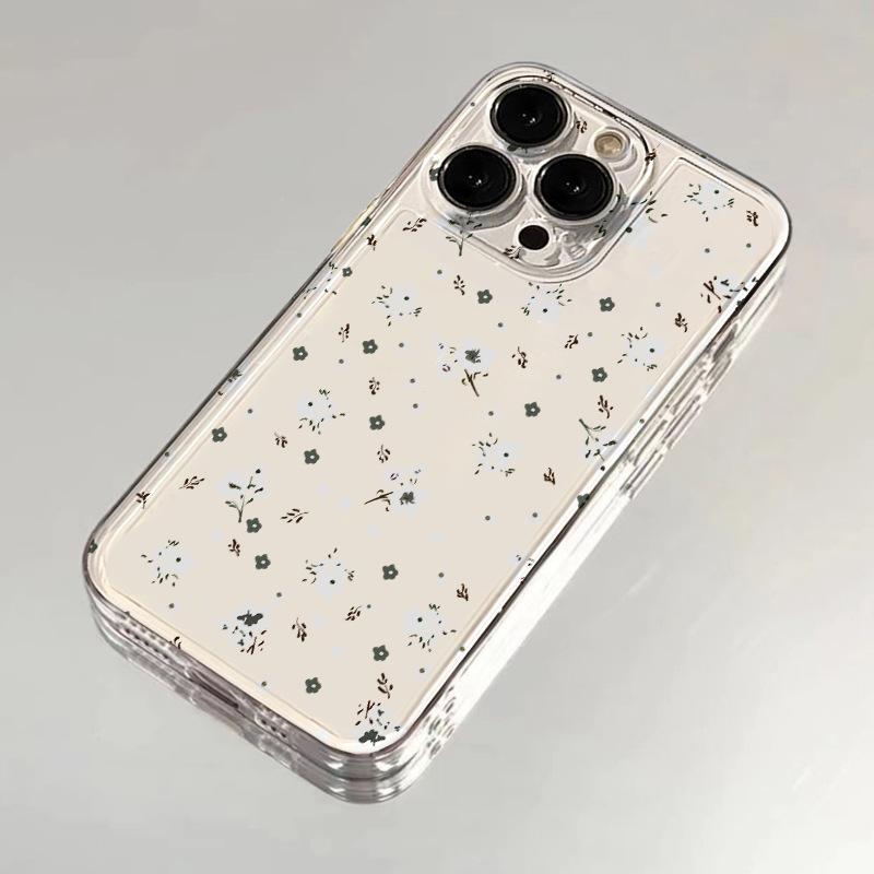 Ins White Floral iPhone 17Promax Mobile Phone Case for Apple 16promax Space Case 14 Transparent
