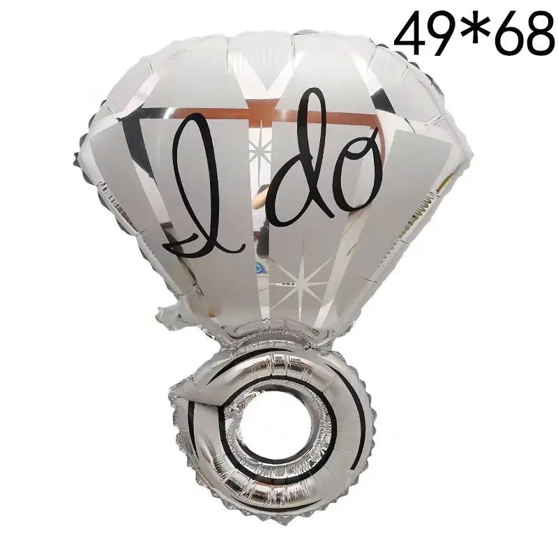 Diamond Ring Balloon Valentine's Day Proposal Balloon Wedding Room Decoration Diamond Ring Aluminum Film  Balloon