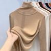 Knitted Bottoming Shirt Women's New Women's Clothing Temperament Turtleneck Pullover Elastic Inner Waist Top