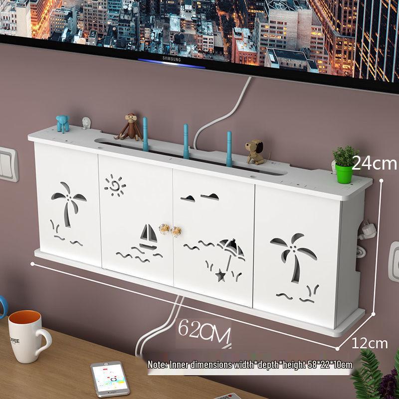 Bohrfreies wandmontiertes Regal für TV-Box & Router-Speicher