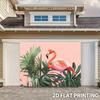 Boho Flamingo Tapestry, Lush Tropical Greenery with Pink Flamingo, Minimalist and Vibrant Wall Art