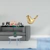 Golden Wall Sculpture for Garden Fence Outdoor Indoor Porch Modern Home Decor Ornament Animal Statue