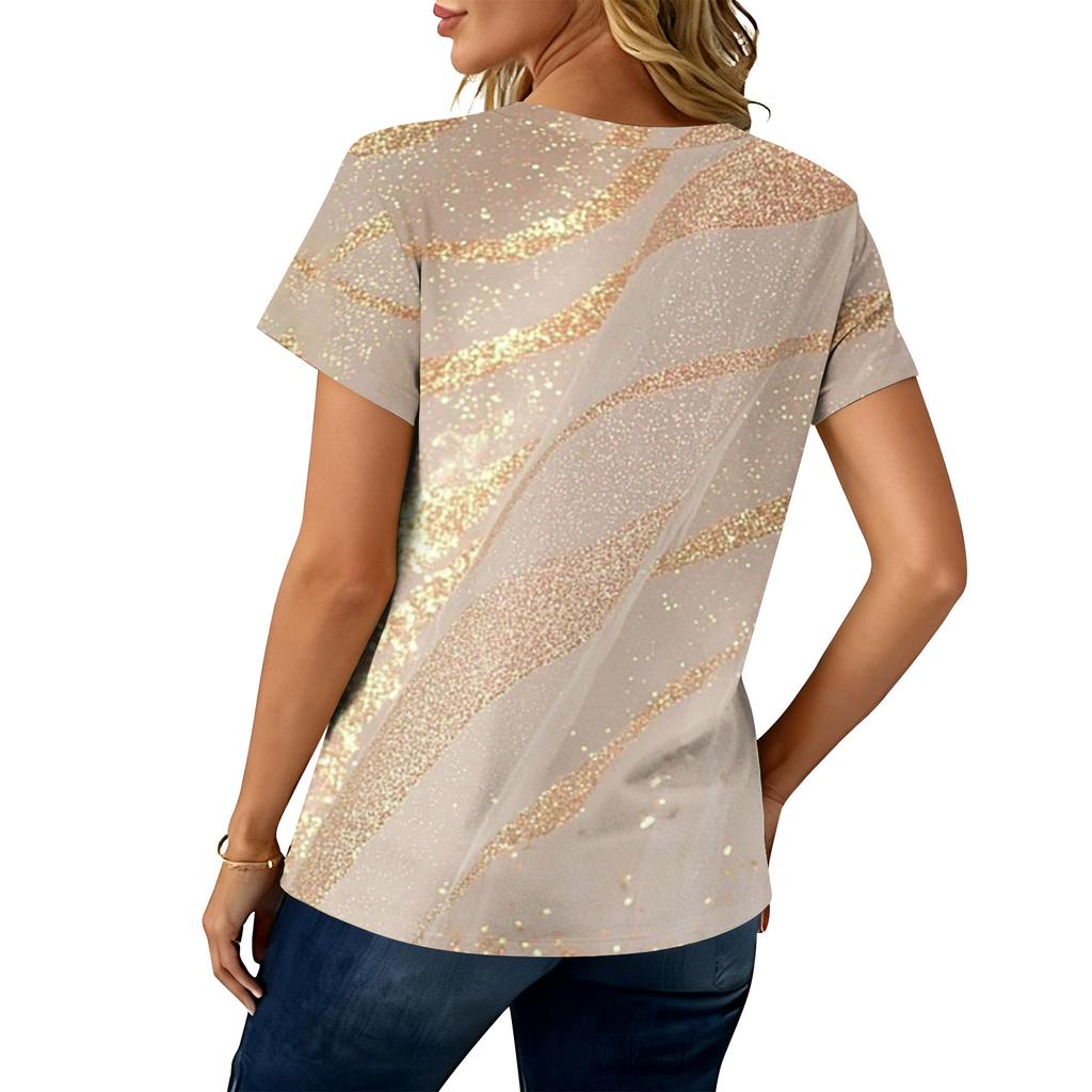 Women's Fashion Casual Short Sleeve Floral Print Top