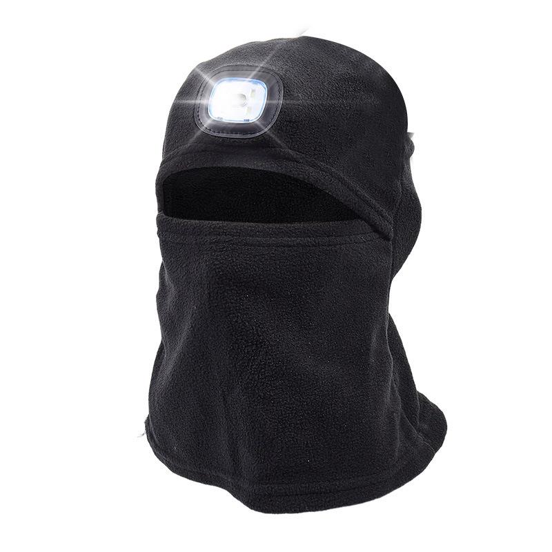 Thermal light lighting integrated LED cycling headgear mask outdoor cover night riding men windproof face protection skiing