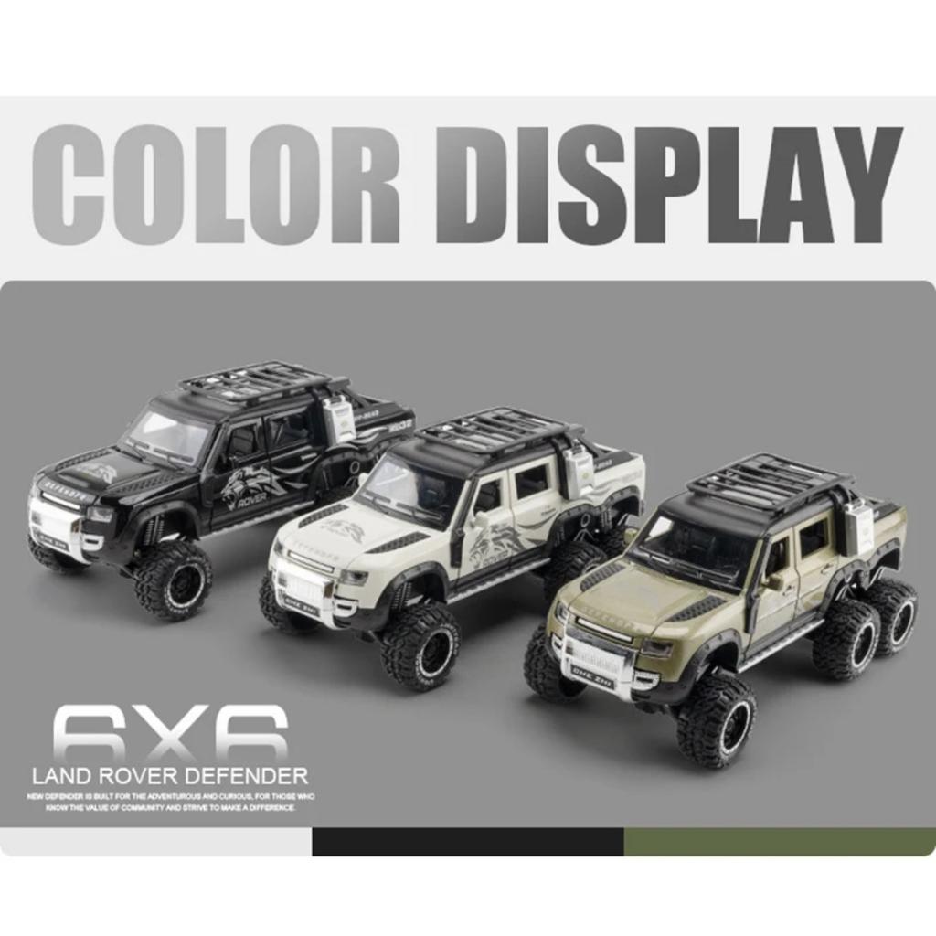 1/24 Land Range Rover Defender Alloy Pickup Car Model Diecasts Metal Off-road Vehicles Car Model Sound Light Childrens Toys Gift