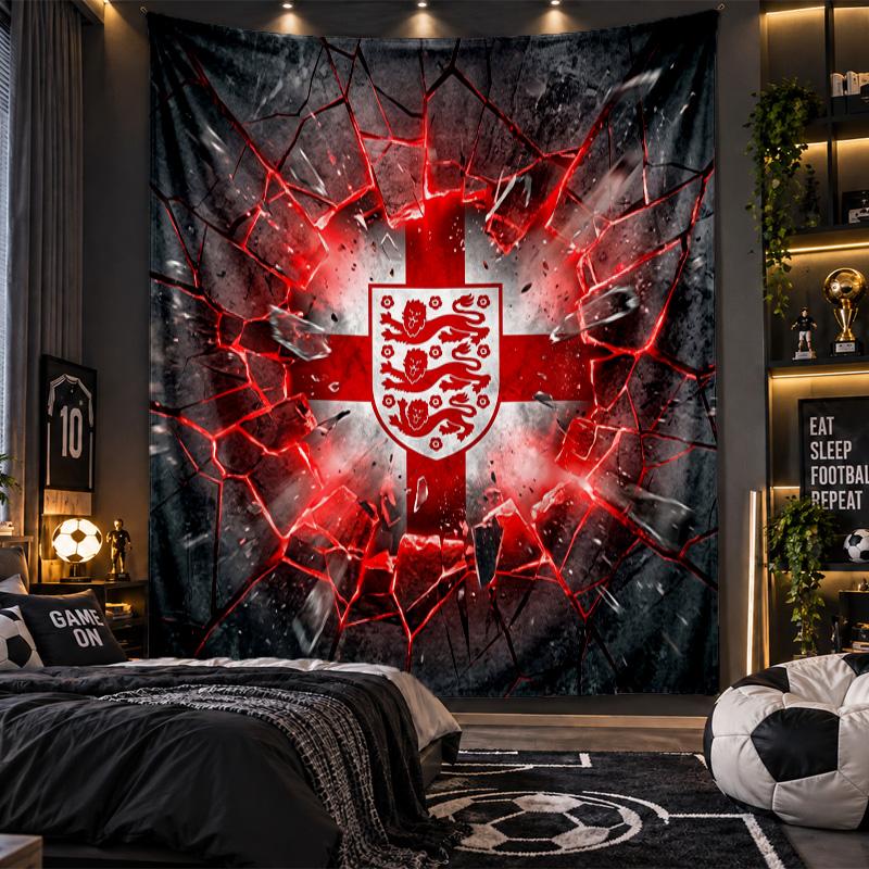 Wall Hanging Tapestry England Football Print Cloth for Living Room Bedroom Home Decor