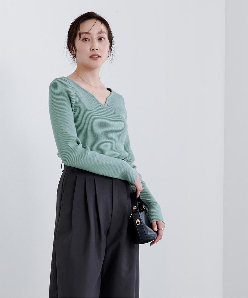 Yours Heart Neck Knit BEXT0243 L Mint Anti-Pilling Women's