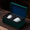 Jingdezhen Celadon Carved Ceramic Tea Cup Gift Set