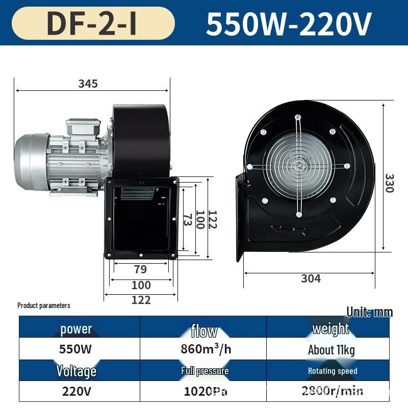 Compact High-Pressure Centrifugal Fan for Kitchen and Laboratory Ventilation