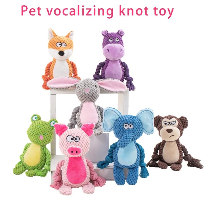 Squeaky Plush Cotton Rope Dog Toy For Interactively Play Teeth Cleaning And Anxieties Relief In Small Media Dog