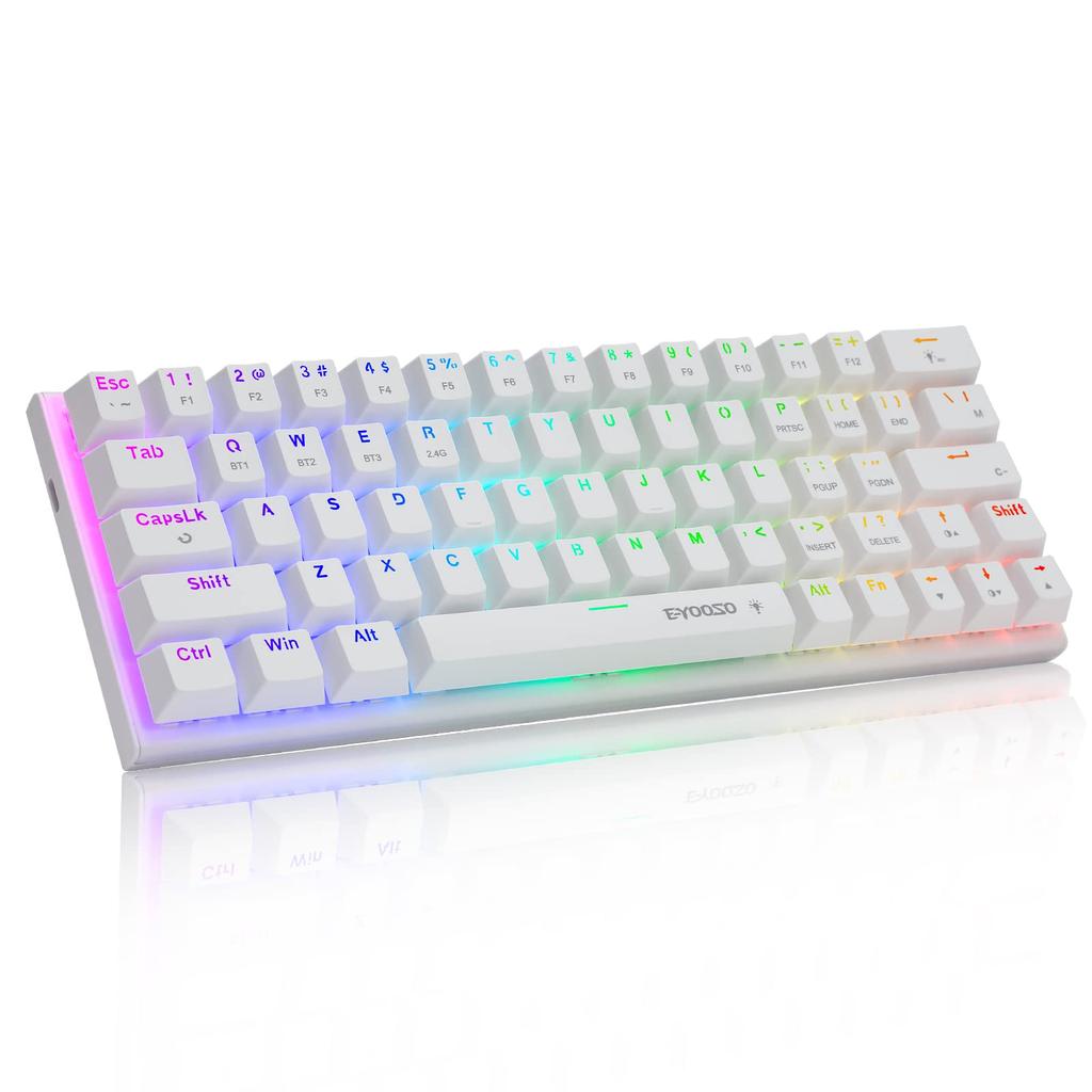 Herní 63 mechanická klávesnice s červenými spínači a USB drátová RGB LED kompaktní kompatibilní s Windows a klávesnice s červenými e-Element klávesnicí, klávesami, spínači,