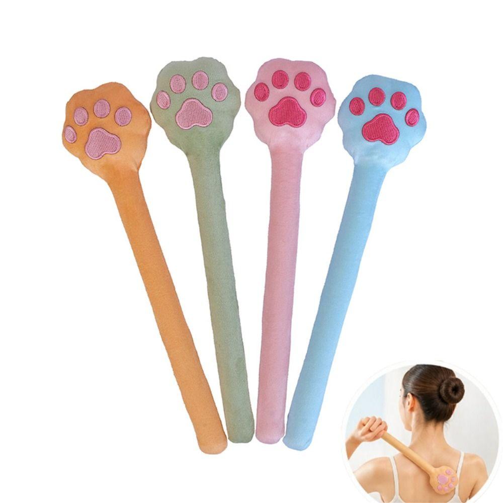 Plush Fabric Massage Pat Cat Paw Shape Latex Massage Stick Cat Paw Massage Stick Body Relaxation