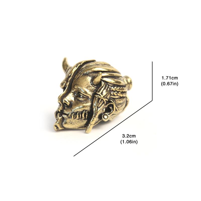 Demon Brass Knife Beads EDC DIY Paracord Woven Bracelets Lanyard Pendants Accessories Outdoor Tool Hangings Charms Gifts