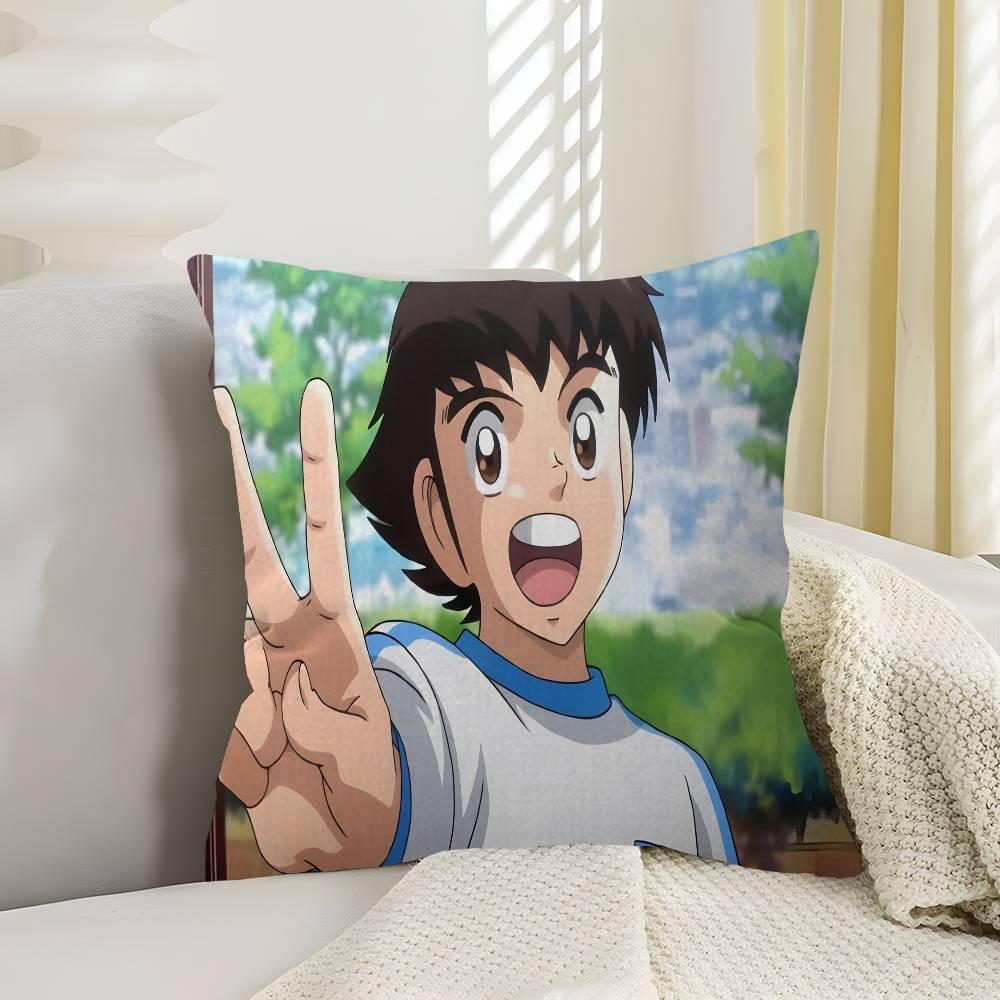 Anime Captain T-Tsubasa Soccer Cushion Cover Inches Farmhouse Decor Home Throw Pillow Covers for Couch Decorations
