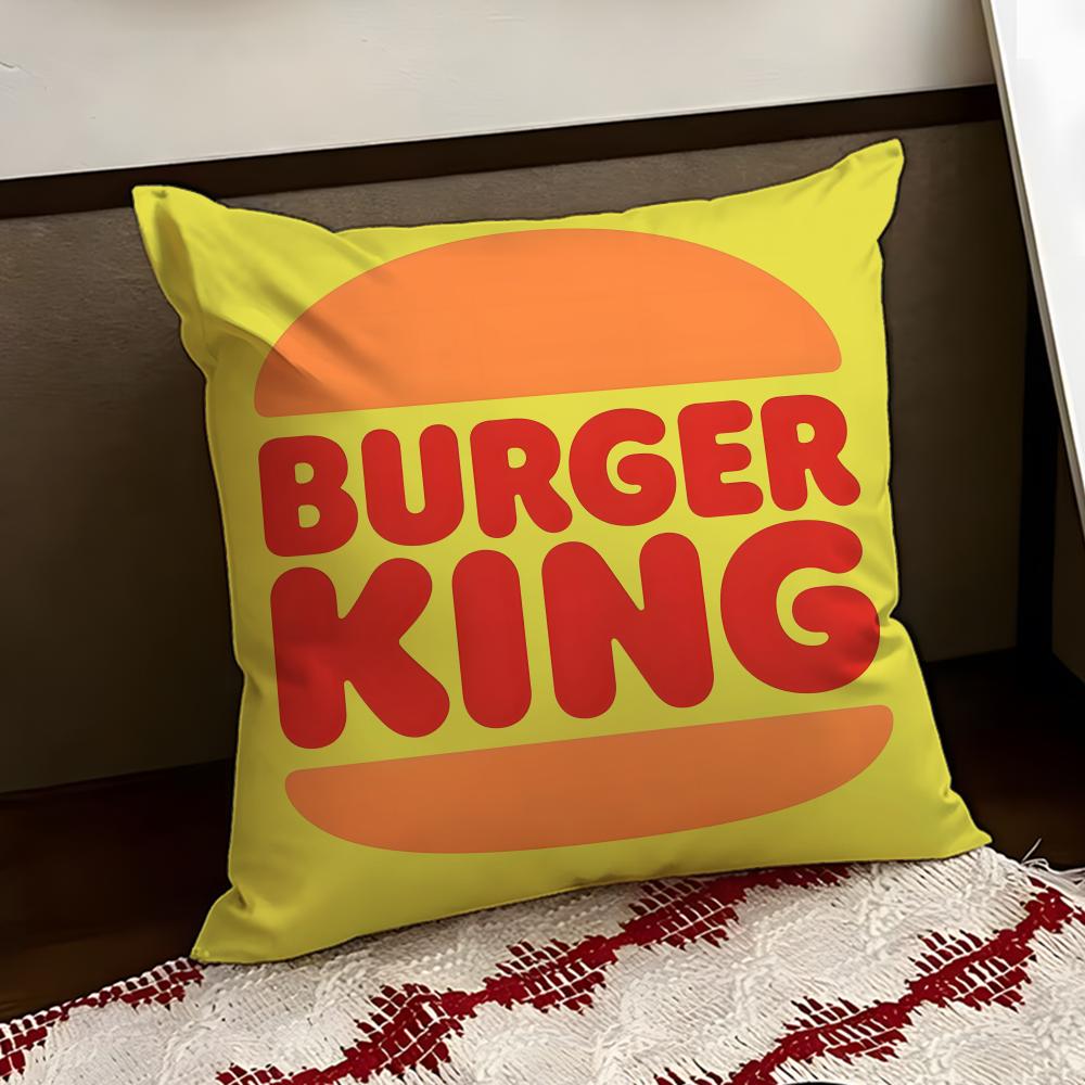 BBurger KKing Logo Cushion Cover Reversible Soft Durable Pillow Cover Home Car MultiScene Use for Daily Comfort