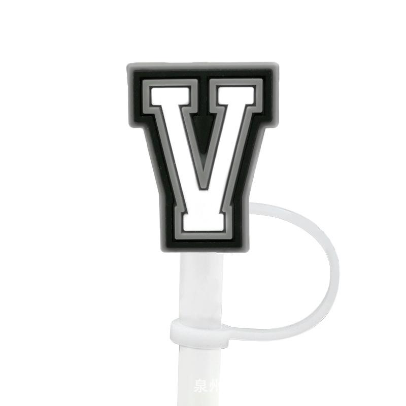 1Pcs Letter Silicone Straw Covers Cap Compatible With Stanley 30&40Oz Cup10Mm Straw Toppers Reusable Dust-Proof Straw Caps