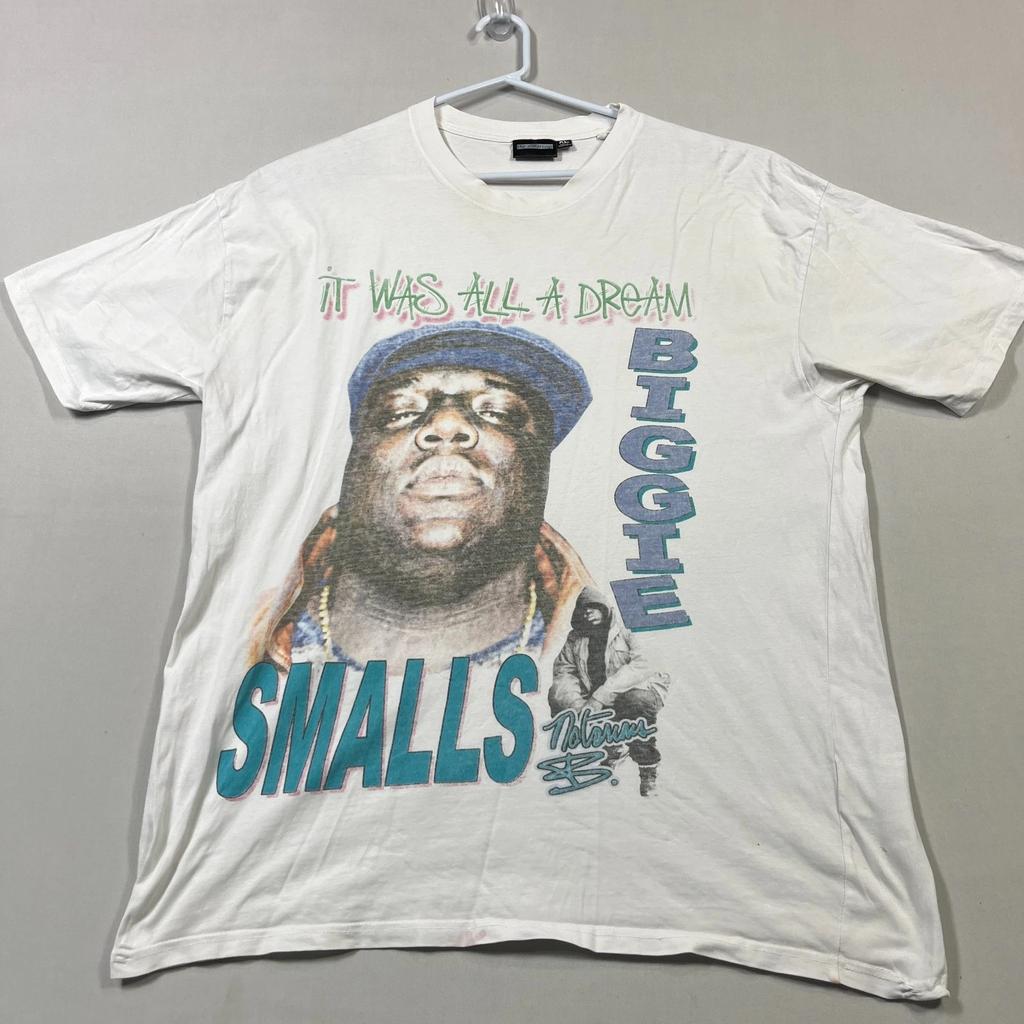Biggie Smalls Notorious BIG Rap Tee Hip-Hop White Cotton T Shirt Mens XL