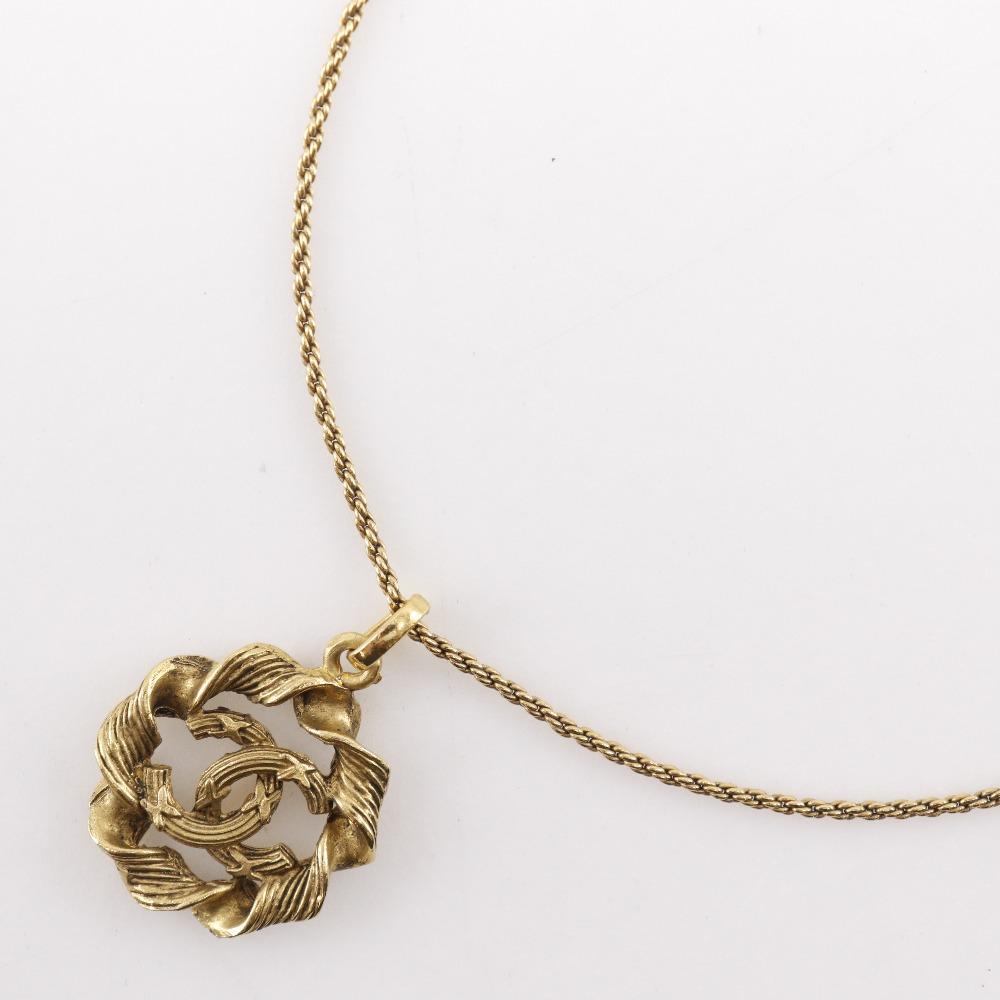 CHANEL COCO Mark Necklace vintage Plated Gold 7.5g Women Used