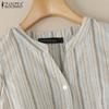 ZANZEA Women Casual V-neck Summer Sleeveless Stripe Tank Tops