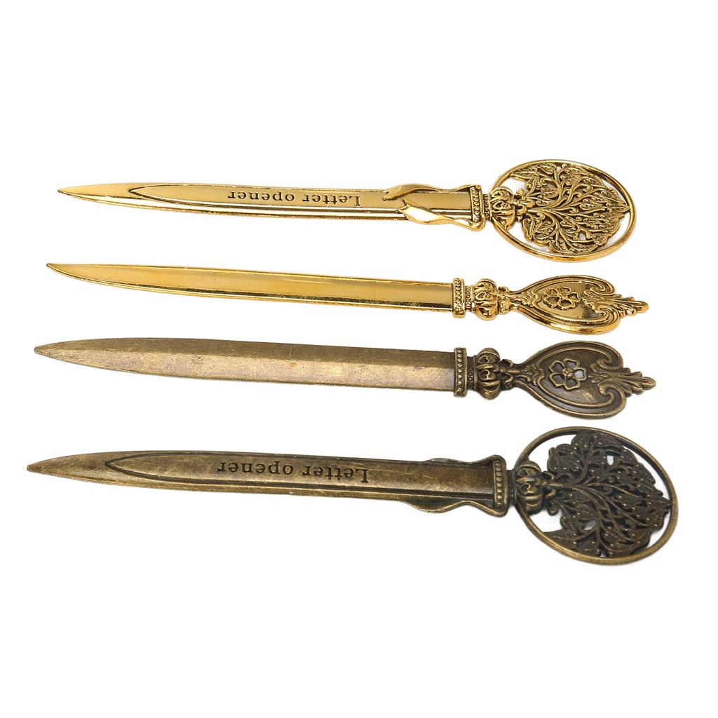 4 Pcs Letter Openers Retro Lightweight Compact Ergonomic Zinc Alloy Mail Opener Knife