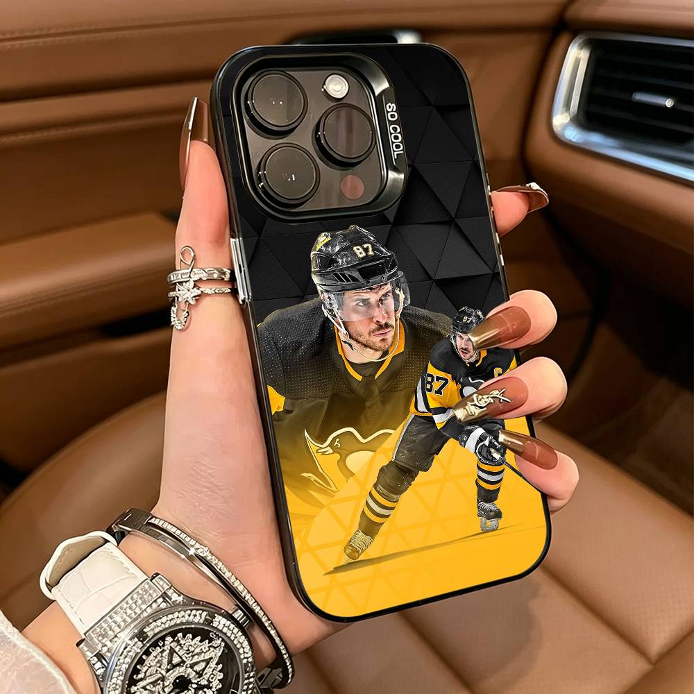 S-Sidney Crosby 87 Phone Case For iPhone 17,16,15,14,13,12,11 Plus Pro Max Colored Silver Phone Case iPhone14