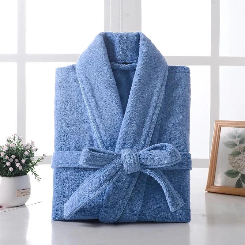 Terry Robe Women 100 Cotton Bathrobe Lovers Brown Robes Men Bathrobe Solid Towel Fleece Long Sleepwear Bridesmaid Robe White