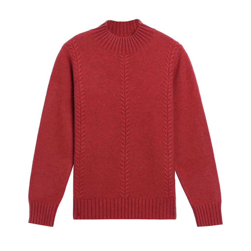 Maternity 100% Pure Wool Autumn/Winter Sweater for Women, Half-High Neck, Thickened Plain Color Base Layer for Middle-Aged & Elderly.