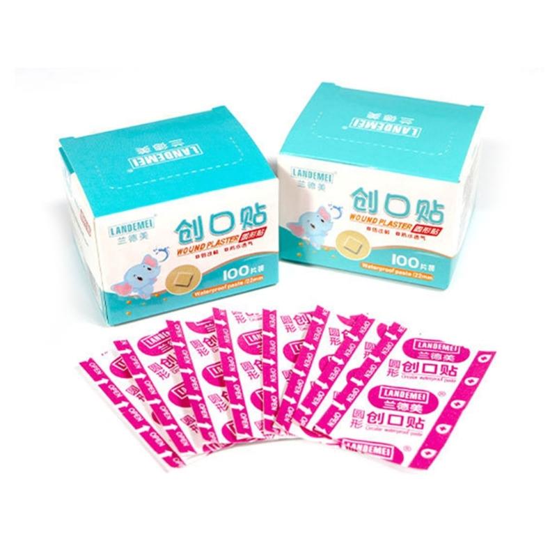 100Pieces/box Medical Ok Bandages Round Cartoon Band-aid Cute Hemostatic Patchs for Girls Boys Children Woundplast