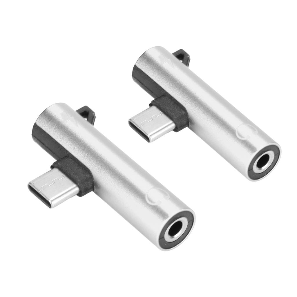 2PCS USB C to 3.5mm o Adapter 2 in 1 o Charging USB C to o Jack ABS USB C to oJack