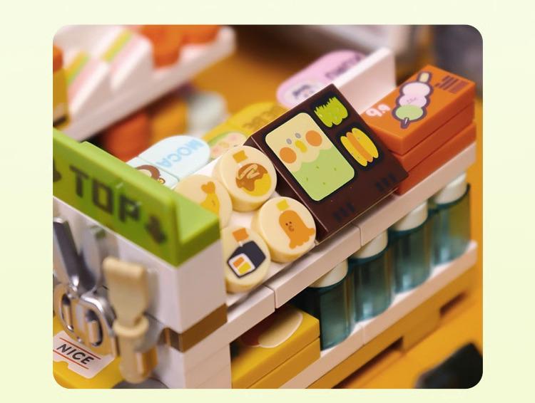 Parrot BEBE Playtown Series: Street View Cottage Building Blocks - Coffee Shop & Izakaya Assembly Toy Gift