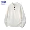 Men's Long-Sleeve Textured Henley Shirt