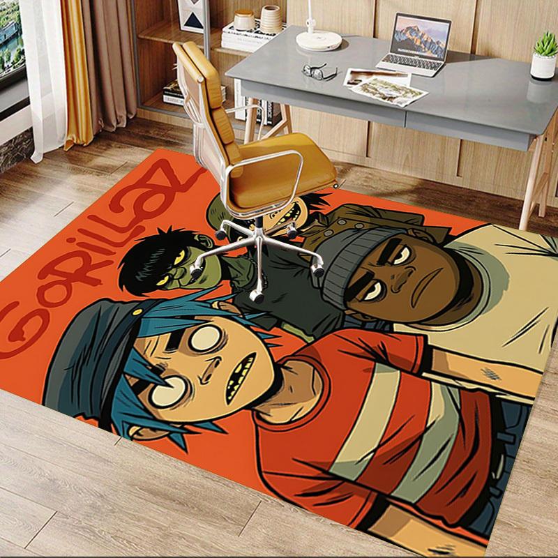 1ks Koberec Gorillaz, Kancelářský koberec Venkovní rohožka Domácí dekorace Plošný koberec Festival