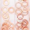 110 pcs Mixed Size Copper Washer Assortment Flat Ring Oil Brake Line Seal