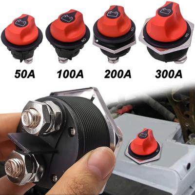 Car Battery Switch Black Cap Non Removable DC Battery Switch 50/100/200/300A Car RV Battery Switch Power Protection Accessories
