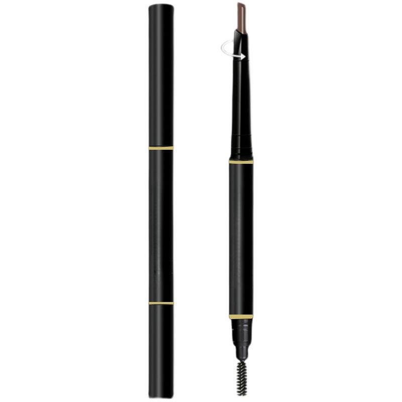 Dwugłowy automatyczny ołówek do brwi wodoodporny i odporny na pot, trwały, nie rozmazuje się, pędzel do brwi dla początkujących, kosmetyki, kolor, trójwymiarowy