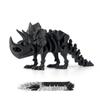 Eco-Friendly 3D Printed Dragon and Triceratops Dinosaur Skeleton Ornament Toy Figurine