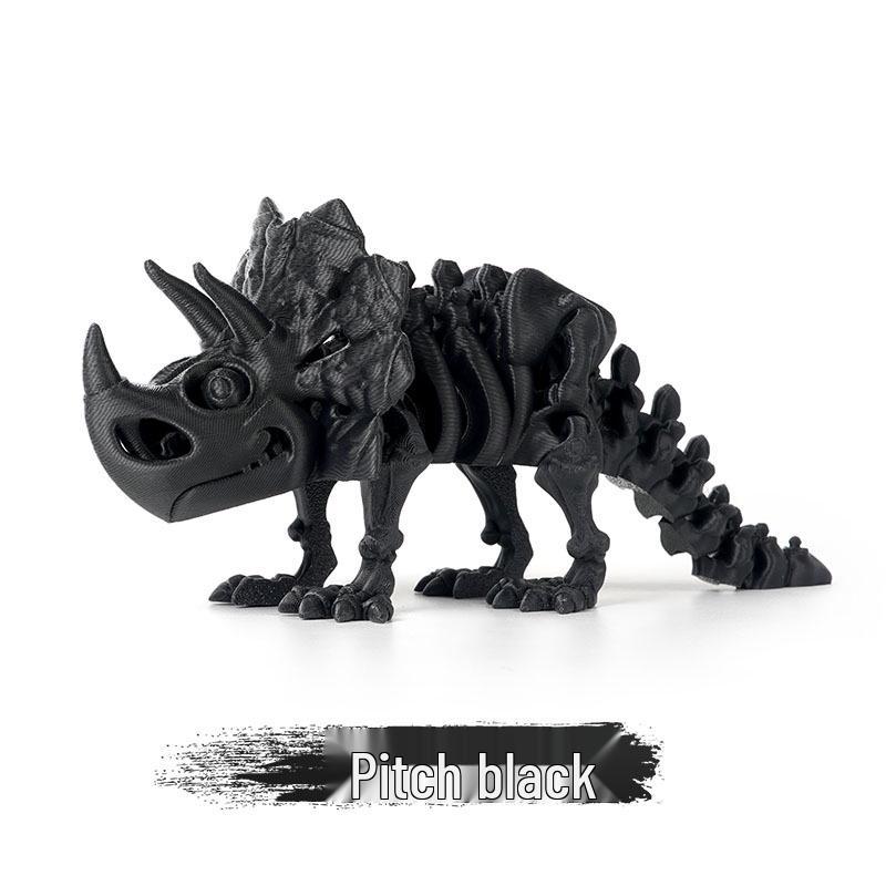 Eco-Friendly 3D Printed Dragon and Triceratops Dinosaur Skeleton Ornament Toy Figurine