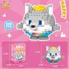 HUIQIBAO Mini Cute Animal Micro Building Blocks 3D Diamond BEE Cat Panda Model Bricks DIY City Construction Toys for Children