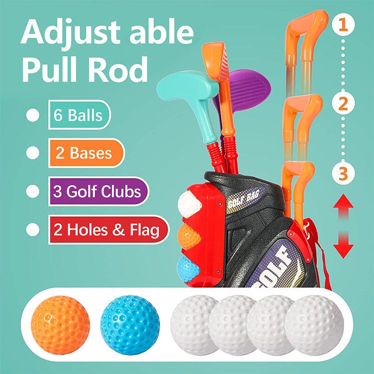 Kids Golf Set with Cart Toy Golf Clubs Balls And Mat Indoor Outdoor Golf Game for Boys Girls Halloween Christmas Thanksgiving