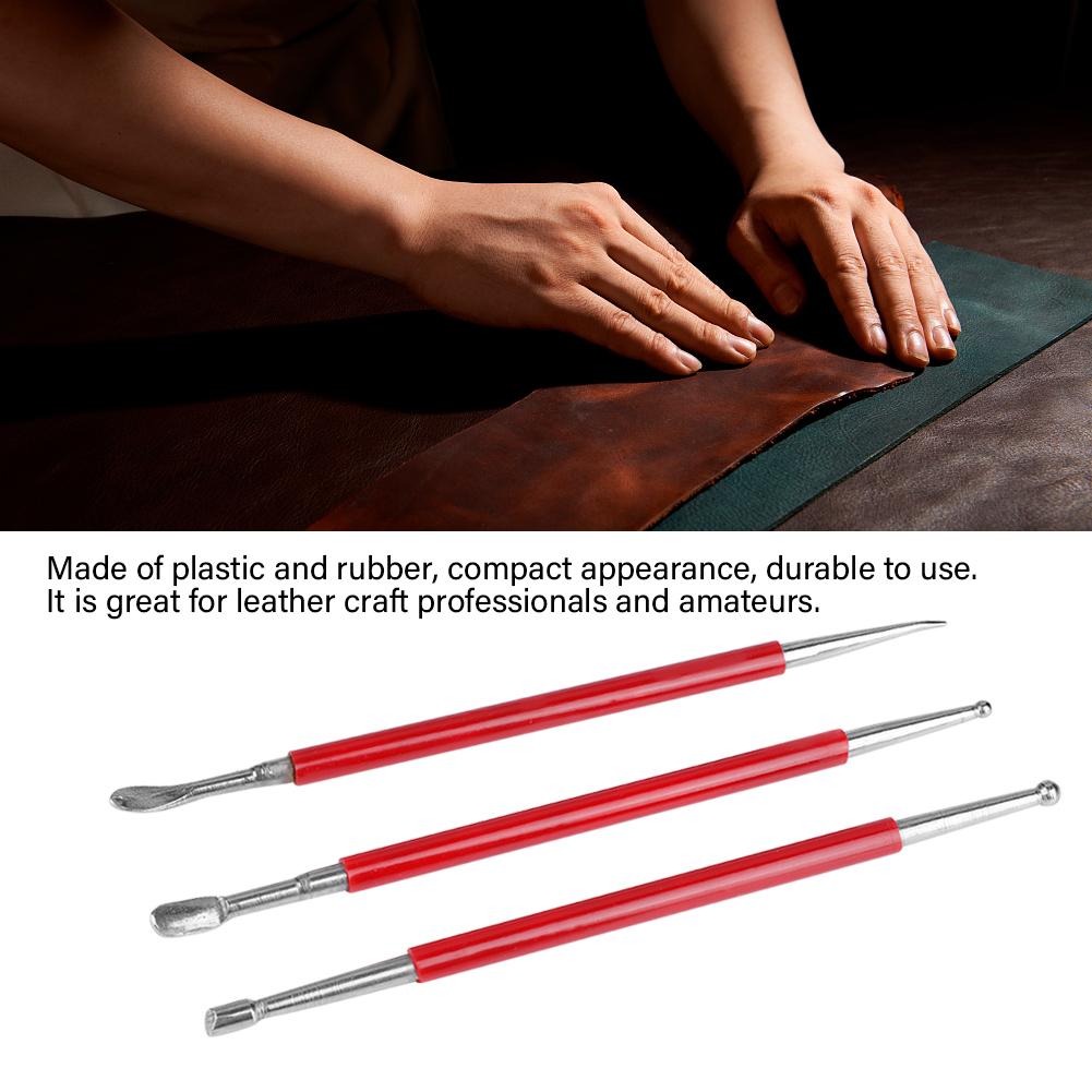 3PCS Handmade Leather Plastic and Rubber Printing Press Wipers Rub Tool Set