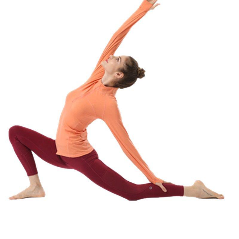 Women's Long Sleeve Stand Collar Yoga Jacket - Elastic, Quick-Drying for Fitness, Running, and Outdoor Sports.