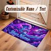 Octopus Sea Life Theme Crystal Velvet Floor Rug Personalized Custom Name Text Warm Carpet Home Decoration