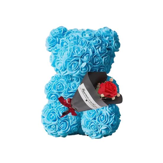 Cute Bear Artificial Rose Flower with Gift Box Valentine's Day Gifts for Mom Wife Grandma Girlfriend Sister In Mother's Day Birthday Anniversary